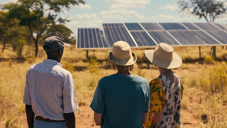 Solar panels in rural area