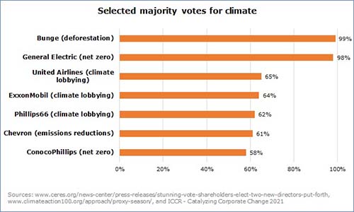 Chart showing voting percentages